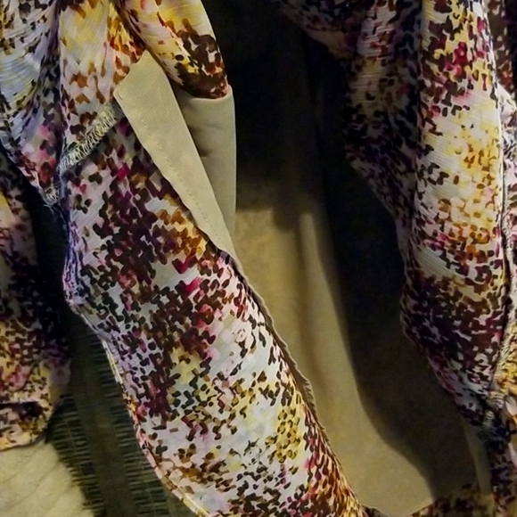 L "Christopher Banks" sheer tiered peplum ruffled chiffon blouse - Picture 5 of 9